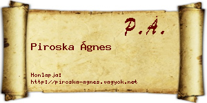 Piroska Ágnes névjegykártya