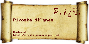 Piroska Ágnes névjegykártya