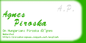 agnes piroska business card